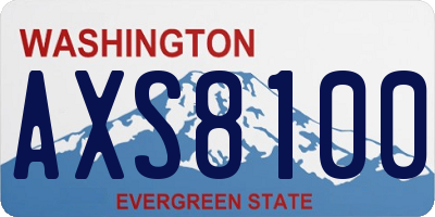 WA license plate AXS8100