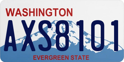 WA license plate AXS8101