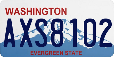 WA license plate AXS8102