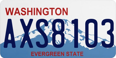 WA license plate AXS8103