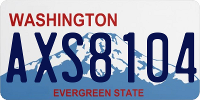 WA license plate AXS8104