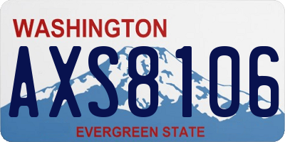 WA license plate AXS8106