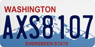 WA license plate AXS8107