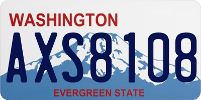 WA license plate AXS8108