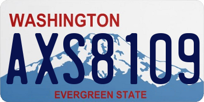 WA license plate AXS8109