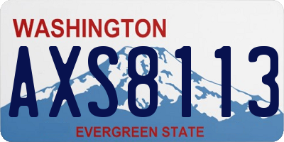 WA license plate AXS8113