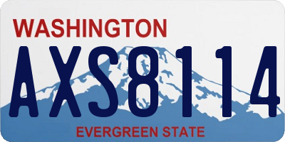 WA license plate AXS8114