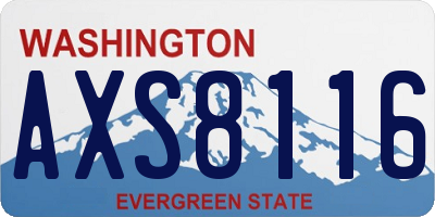 WA license plate AXS8116