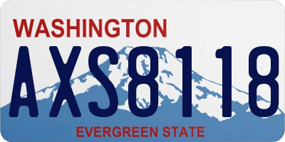 WA license plate AXS8118