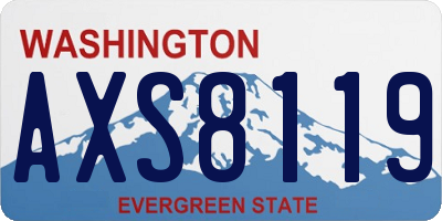 WA license plate AXS8119