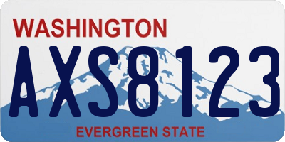 WA license plate AXS8123