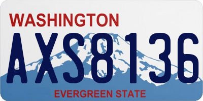 WA license plate AXS8136