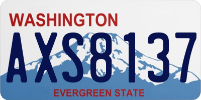 WA license plate AXS8137