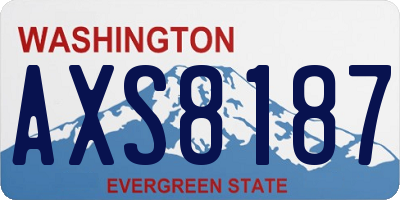 WA license plate AXS8187