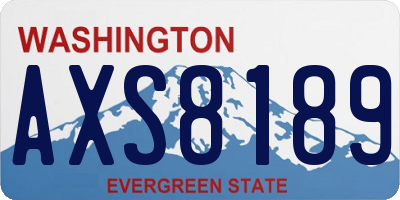 WA license plate AXS8189