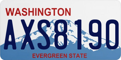 WA license plate AXS8190