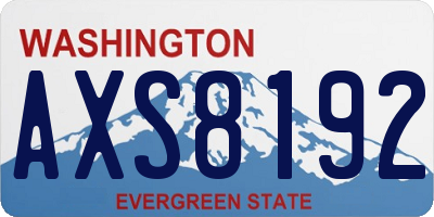 WA license plate AXS8192
