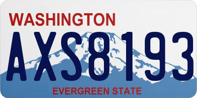 WA license plate AXS8193