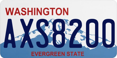 WA license plate AXS8200