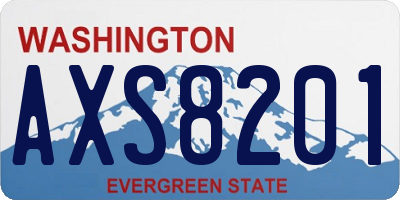 WA license plate AXS8201
