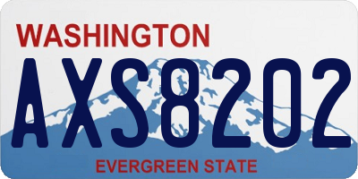 WA license plate AXS8202