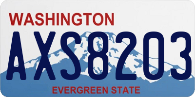 WA license plate AXS8203