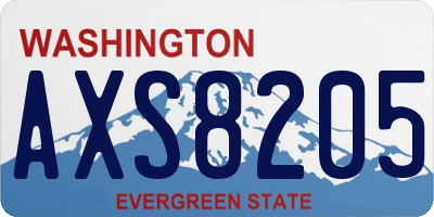 WA license plate AXS8205