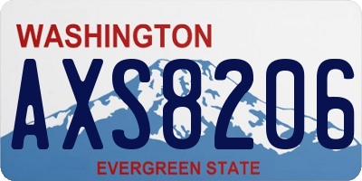 WA license plate AXS8206