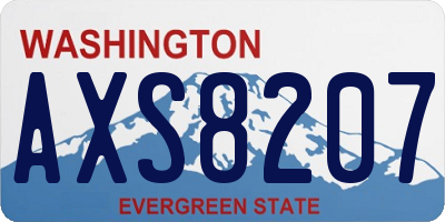 WA license plate AXS8207