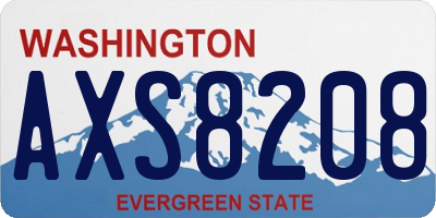 WA license plate AXS8208