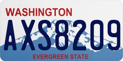 WA license plate AXS8209