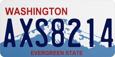 WA license plate AXS8214