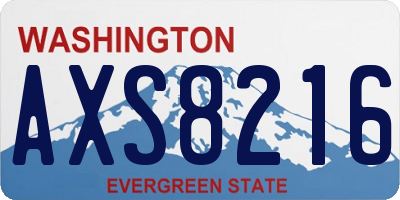 WA license plate AXS8216