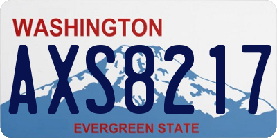 WA license plate AXS8217