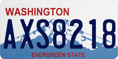 WA license plate AXS8218