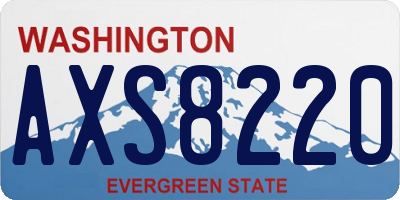 WA license plate AXS8220