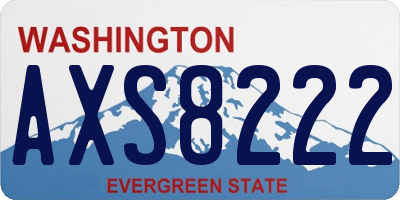 WA license plate AXS8222