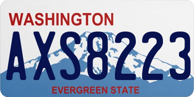 WA license plate AXS8223