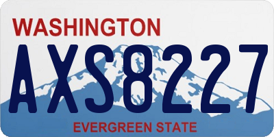 WA license plate AXS8227