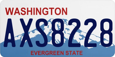 WA license plate AXS8228