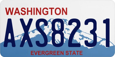 WA license plate AXS8231
