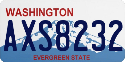 WA license plate AXS8232