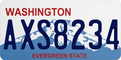 WA license plate AXS8234