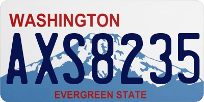 WA license plate AXS8235
