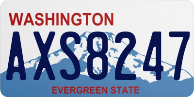 WA license plate AXS8247