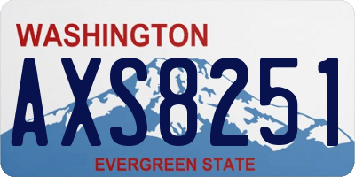 WA license plate AXS8251