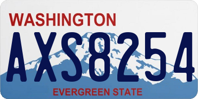 WA license plate AXS8254