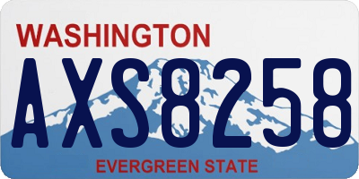 WA license plate AXS8258