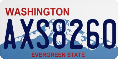 WA license plate AXS8260