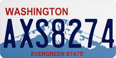 WA license plate AXS8274